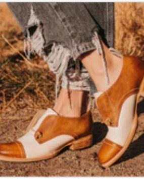 Freebird by Steven Two-Tone Tan and Cream Ankle Booties